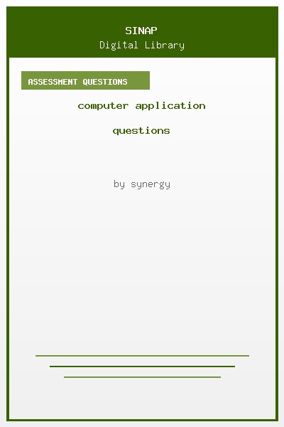 computer application questions cover