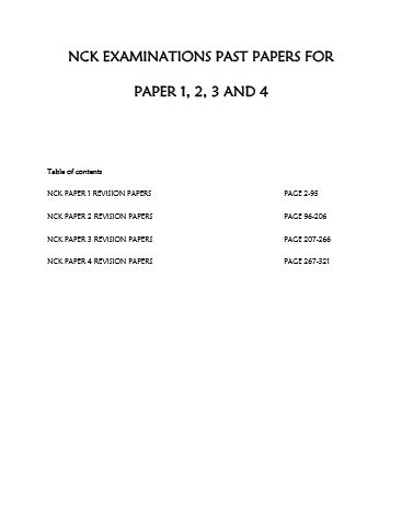 NURSING COUNCIL OF KENYA PAST PAPERS cover