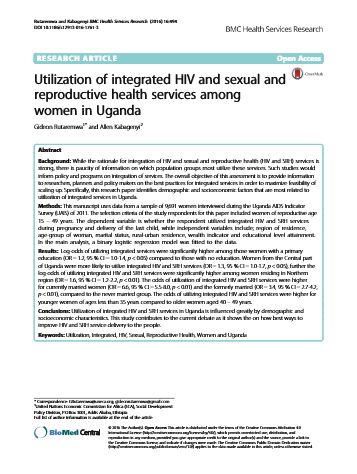 Utilization of integrated HIV and sexual and reproductive health services among women in Uganda cover