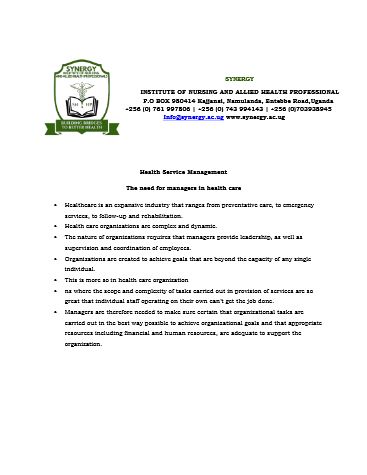 Health Service Management-HSM cover